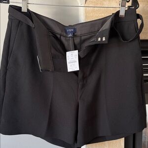 J. Crew Classic Black Belted Crepe Shorts NWT